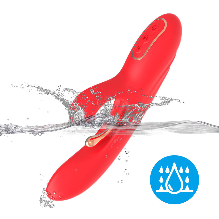 ARMONY - G-Punkt och Klitorisstimulator Vibrator med Oscillerande Tungspets Röd