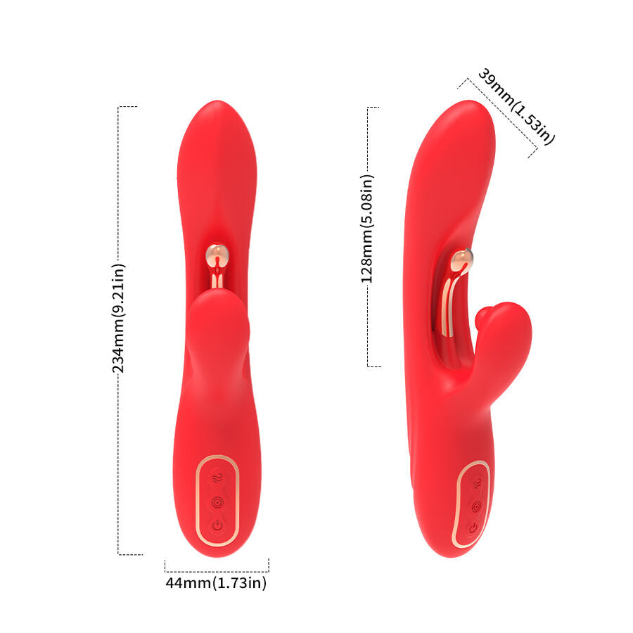 ARMONY - G-Punkt och Klitorisstimulator Vibrator med Oscillerande Tungspets Röd