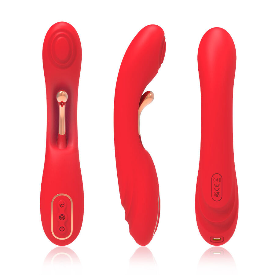 ARMONY vibrator med oscillernande tunga i röd färg