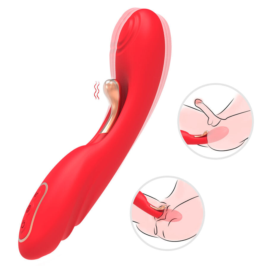 ARMONY vibrator med oscillernande tunga i röd färg