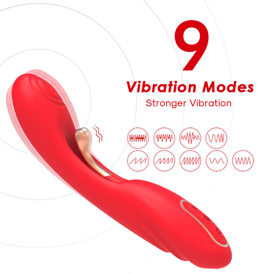 ARMONY vibrator med oscillernande tunga i röd färg