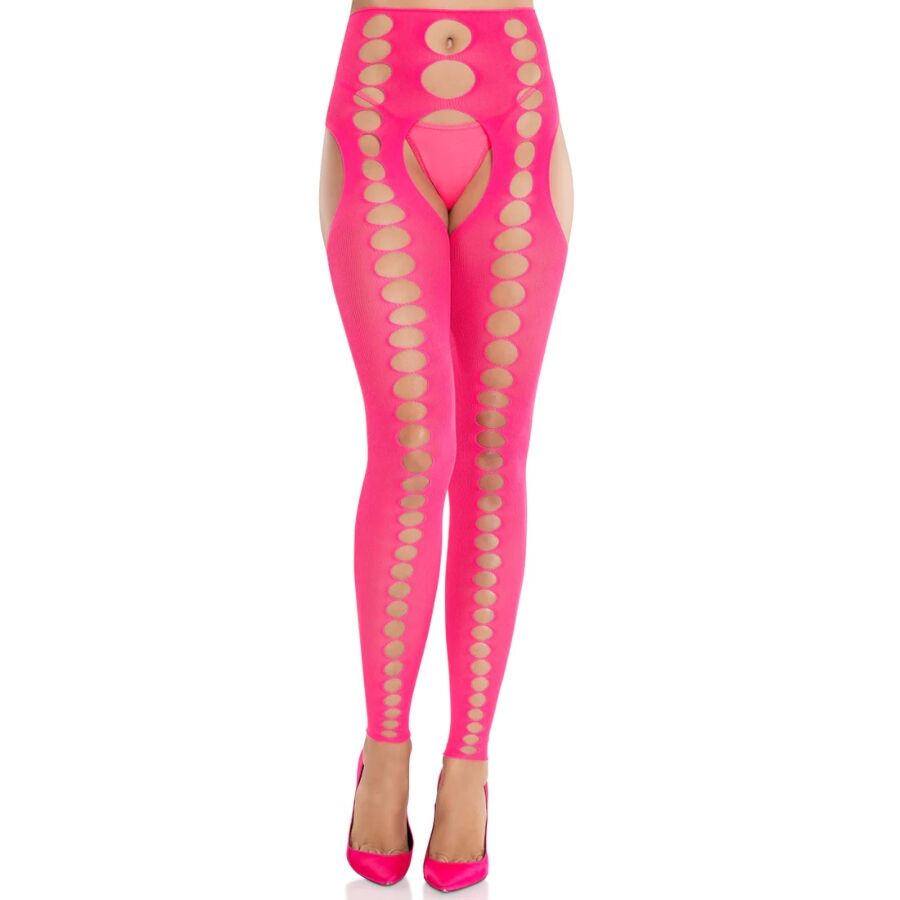 Strapless och sömlösa opaque strumpor i neon pink