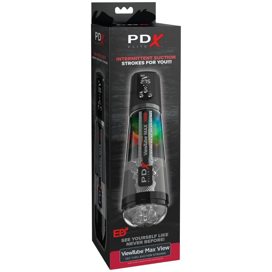 PDX ELITE ViewTube Max View automatisk masturbator med transparent sug