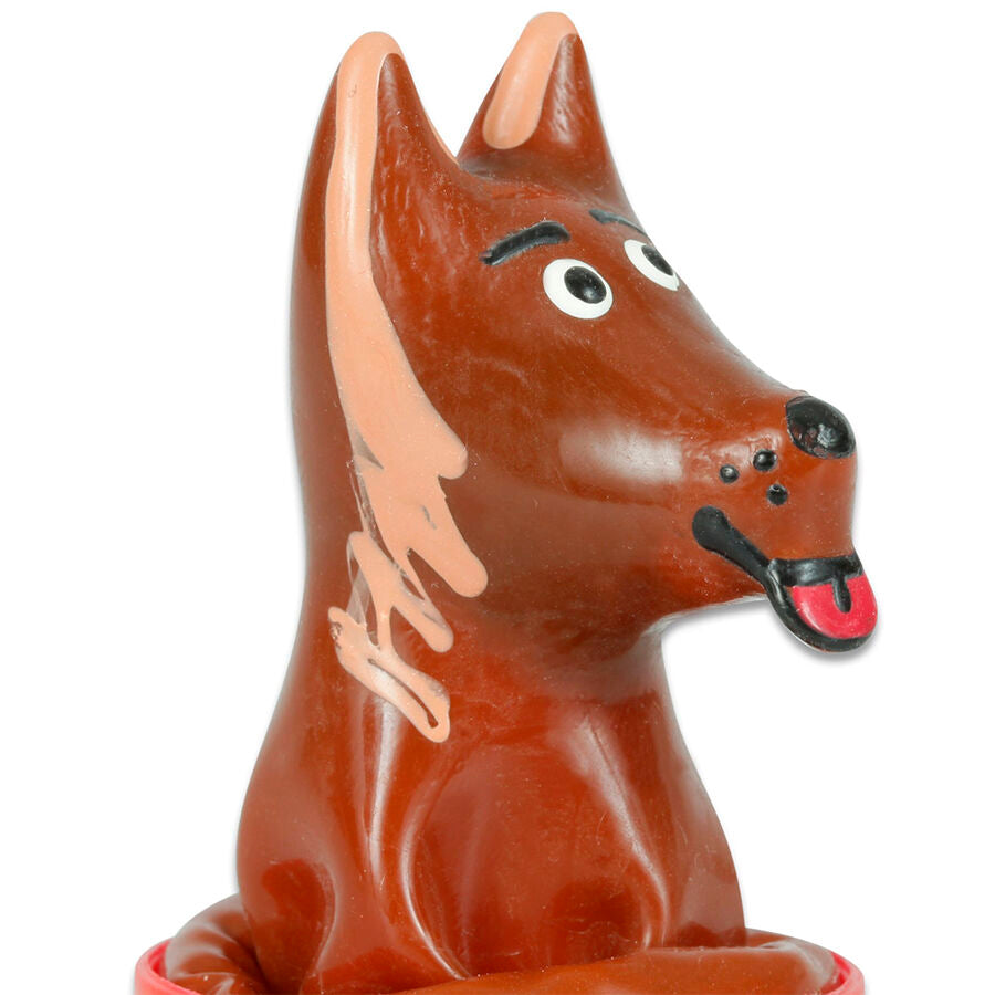 Handmålade novitetskondomer med hundmotiv