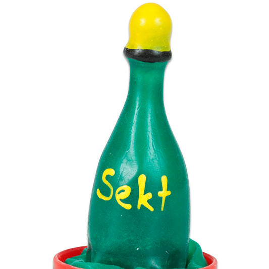 Handmålade novitetskondomer i champagne-design