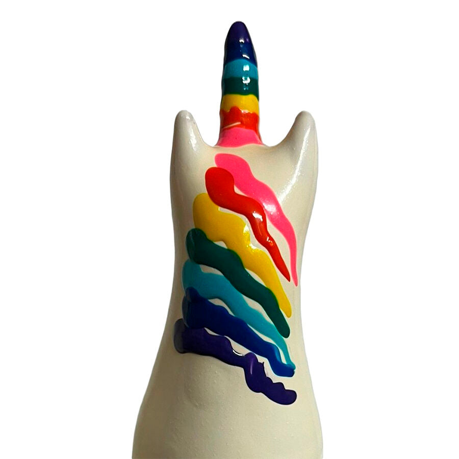 Handmålade kondomer med unicorn och regnbåge design
