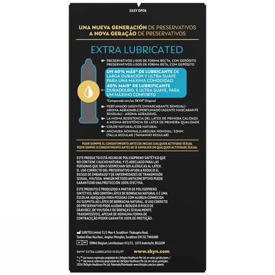 SKYN Extra Lubricerat Kondom 10 Enheter