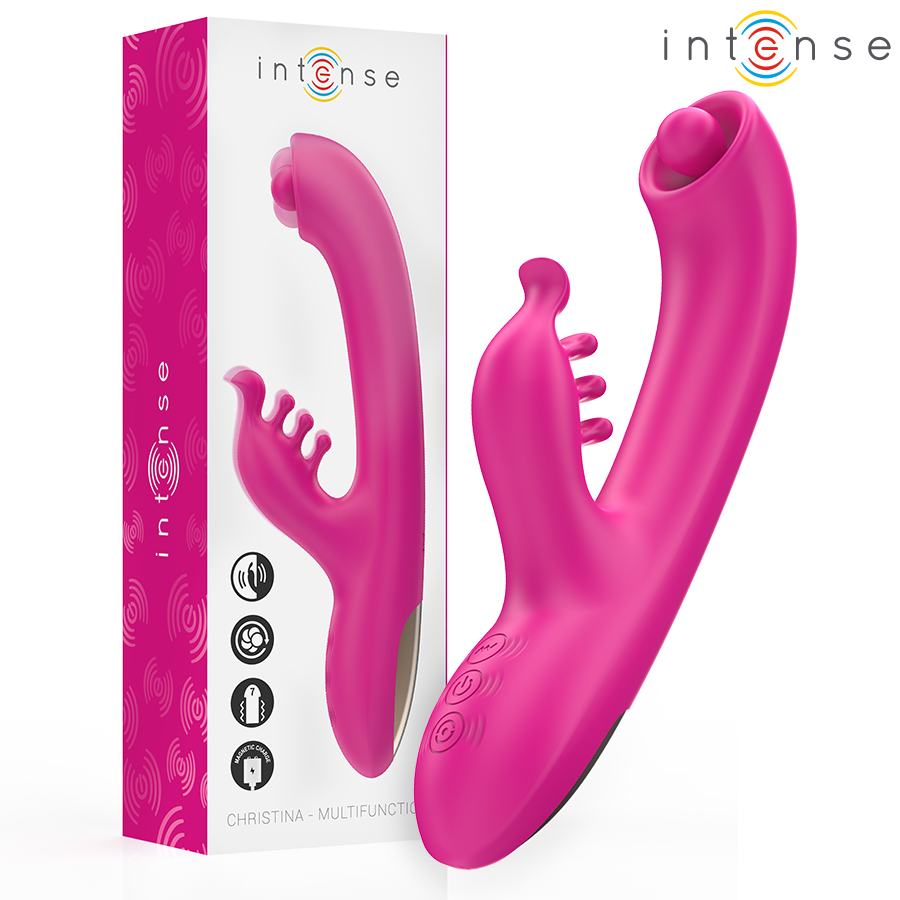 INTENSE Christina multifunktionell kaninvibrator 22,5 cm rosa