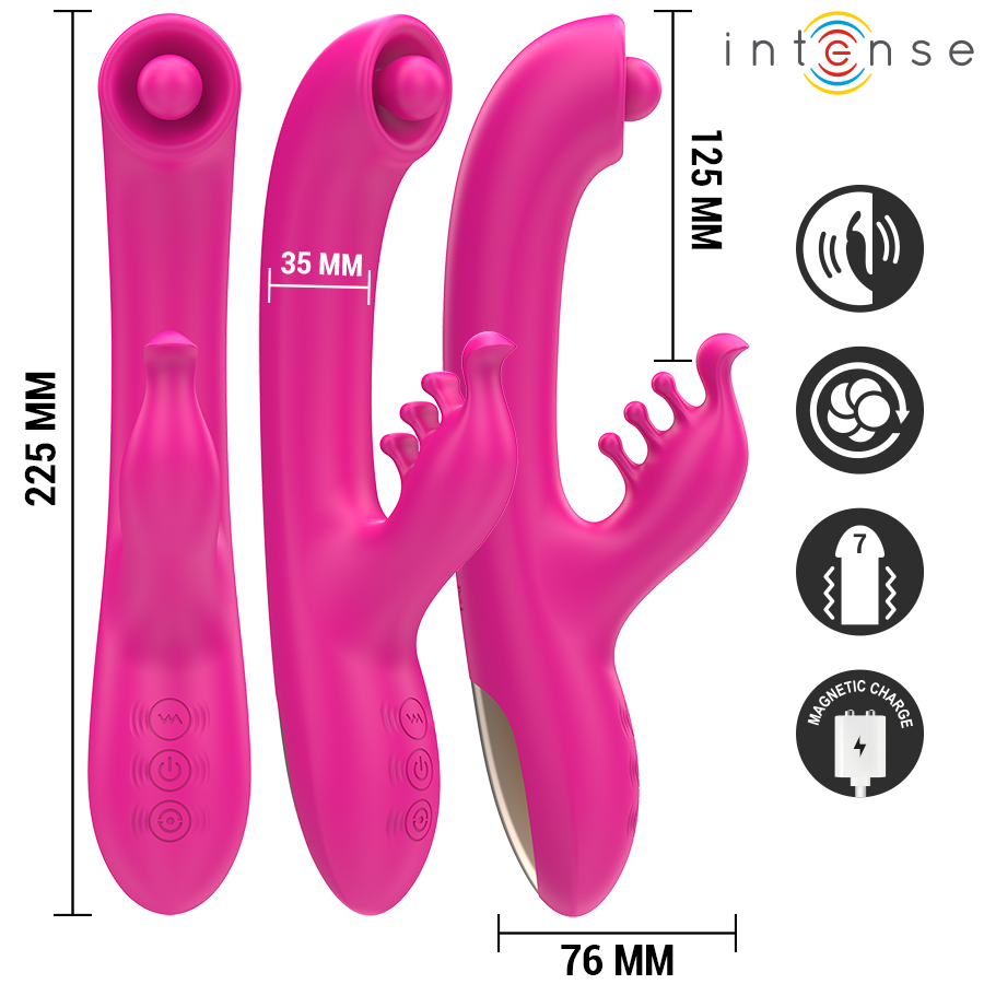 INTENSE Christina multifunktionell kaninvibrator 22,5 cm rosa