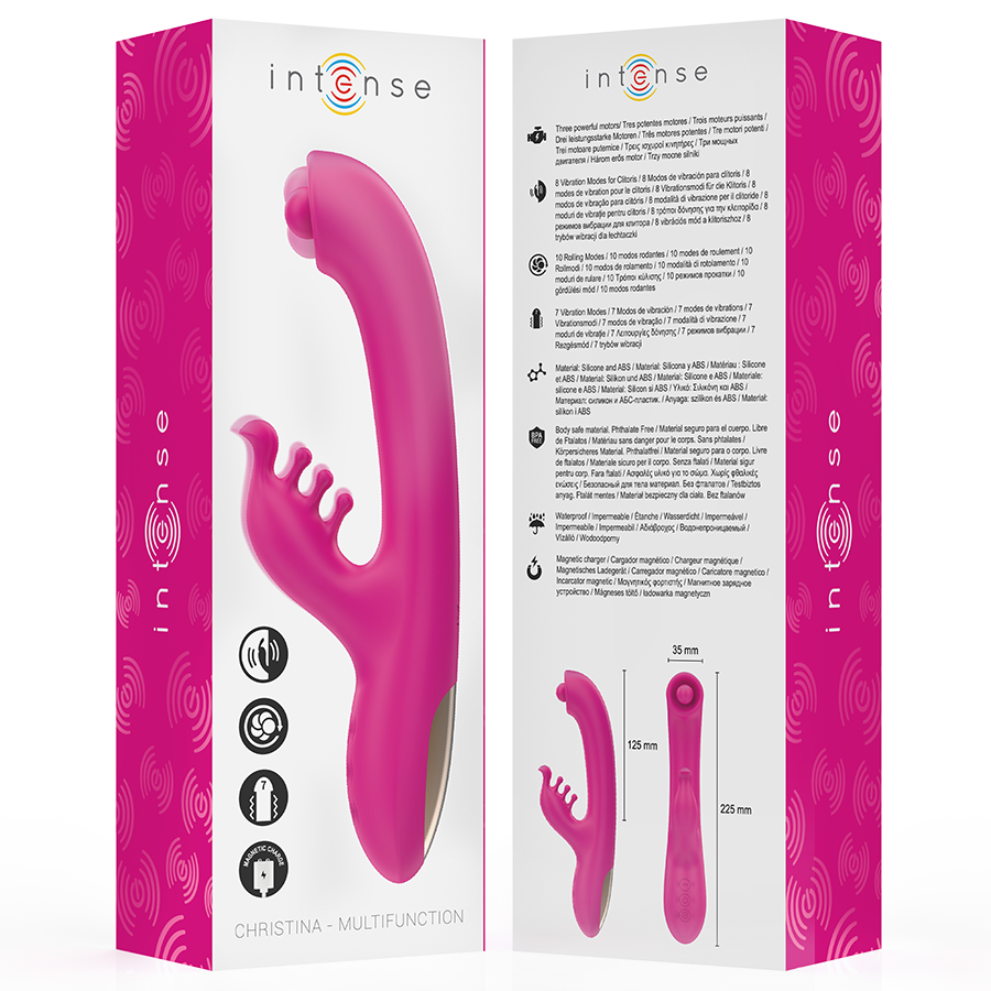 INTENSE Christina multifunktionell kaninvibrator 22,5 cm rosa