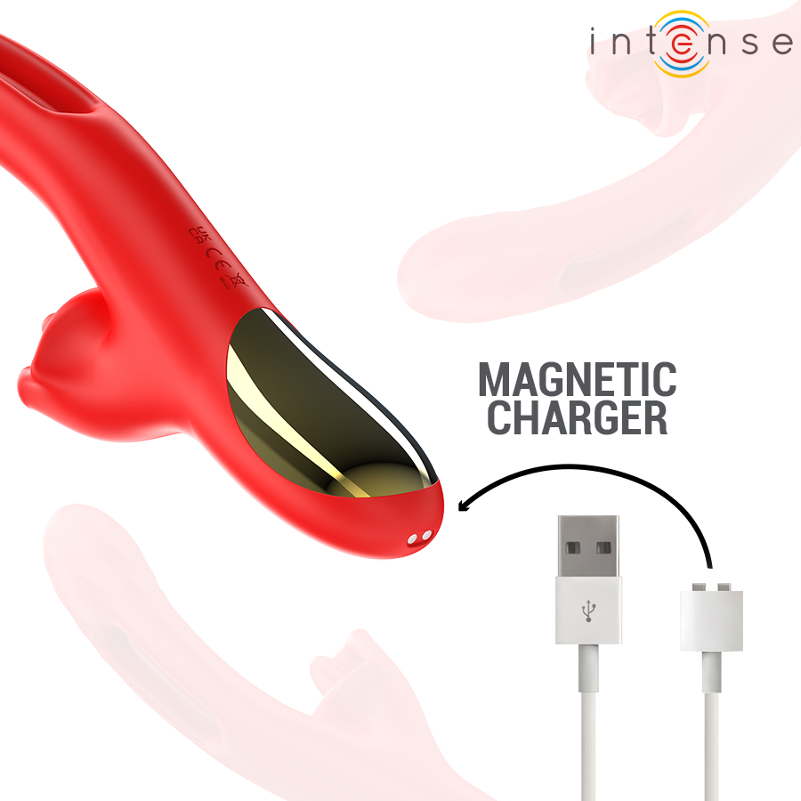 INTENSE Jessica multifunktion vibrator för klitorisstimulering 24,8 cm röd