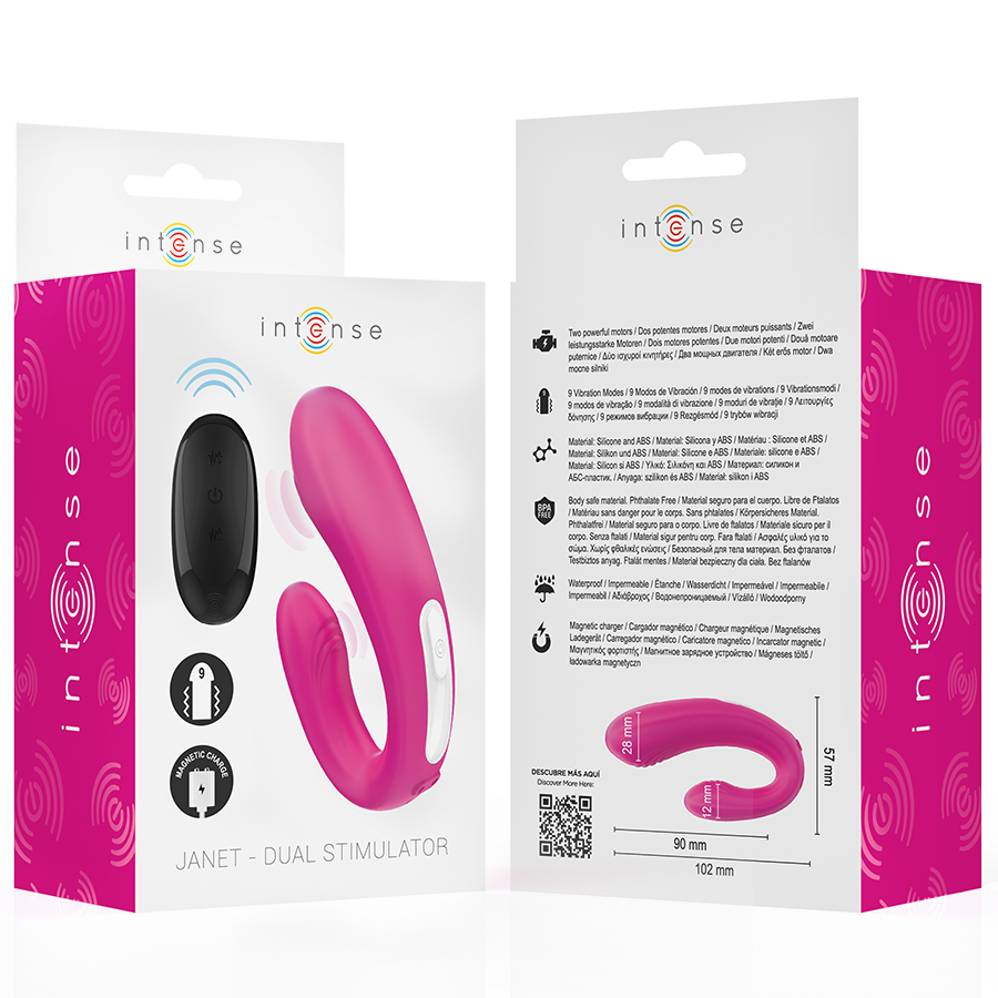 INTENSE Janet U-formad stimulator och vibrator med fjärrkontroll