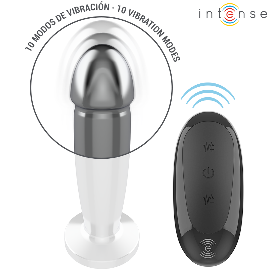 INTENSE analplugg med 10 vibrationslägen och fjärrkontroll