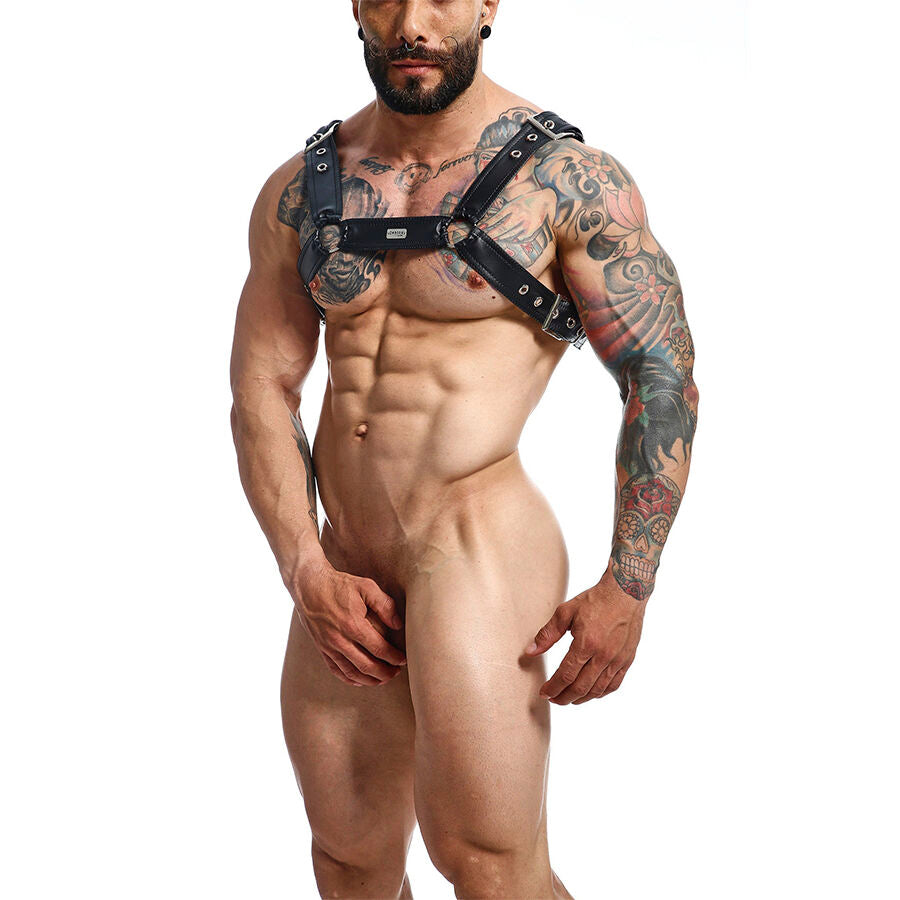 MOB Dngeon Black Chain Harness i konstläder