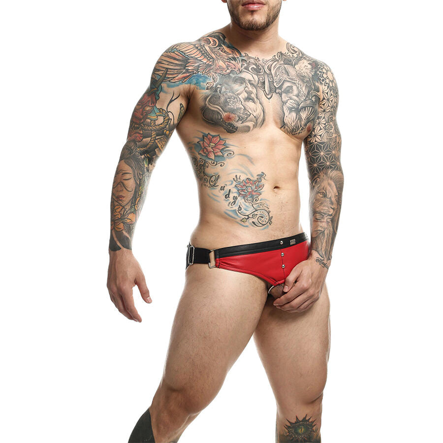 MOB - DNGEON JOCKSTRAP RÖD COCK RING EN STORLEK