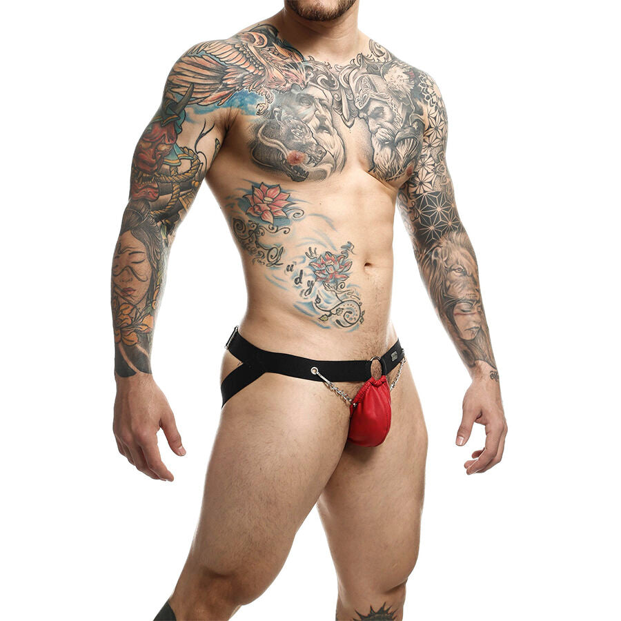 MOB - DNGEON RÖD JOCKSTRAP MED KEDJOR EN STORLEK