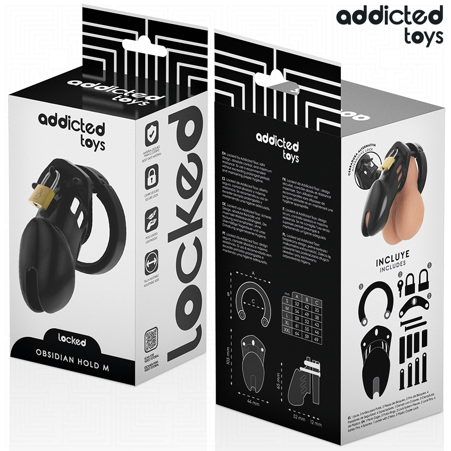 ADDICTED TOYS LOCKED Obsidian kyskhetsbur i storlek M