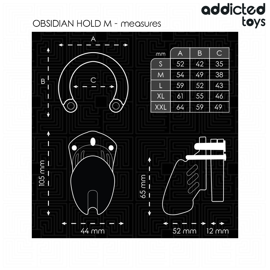 ADDICTED TOYS LOCKED Obsidian kyskhetsbur i storlek M