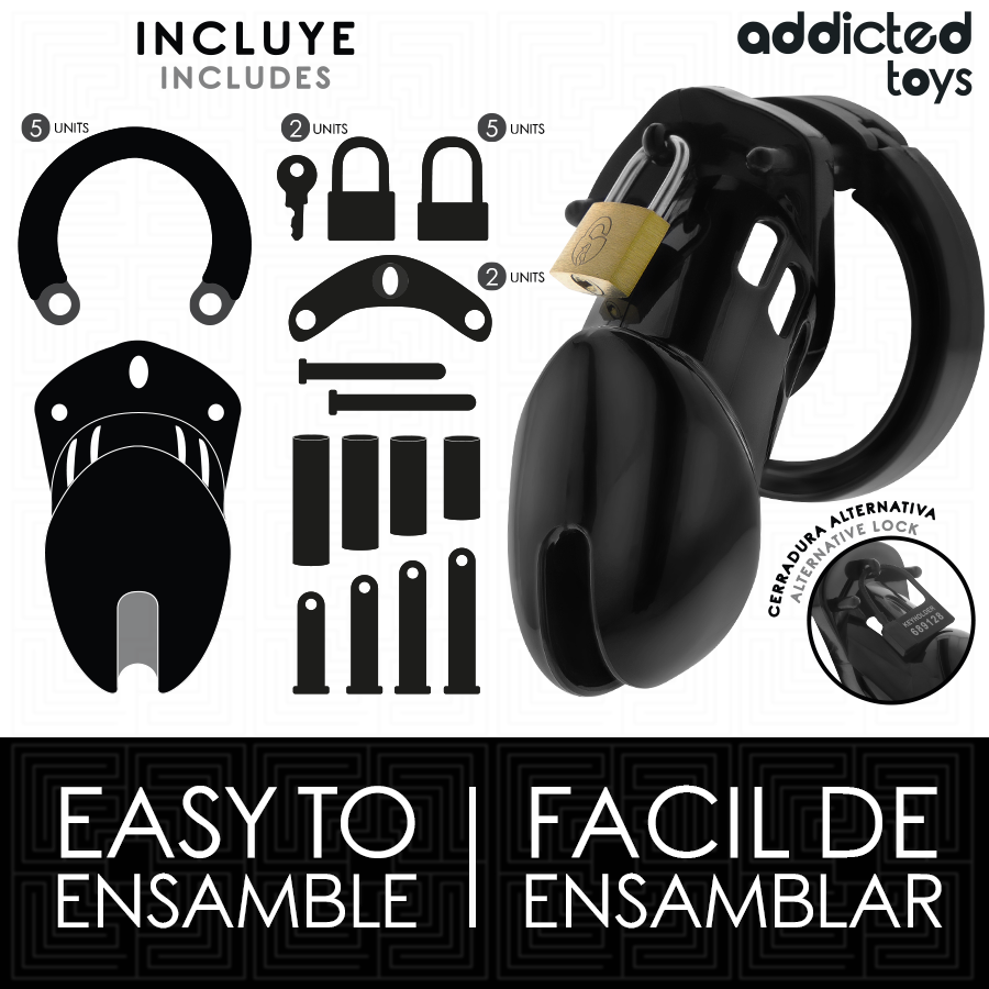 ADDICTED TOYS LOCKED Obsidian kyskhetsbur i storlek M