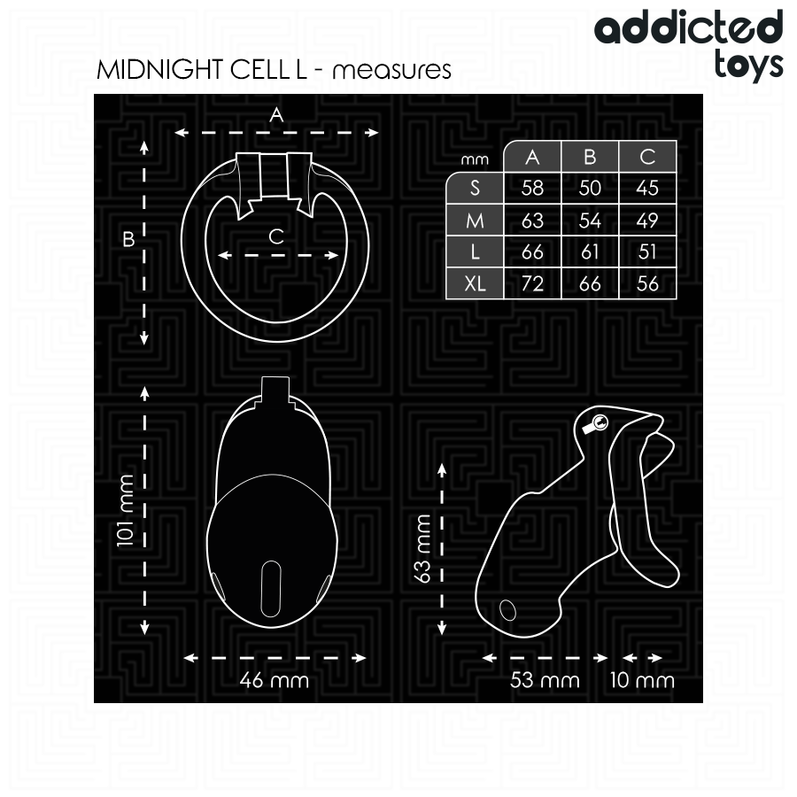 ADDICTED TOYS LOCKED Mindnight Cell kyskhetsbur storlek L