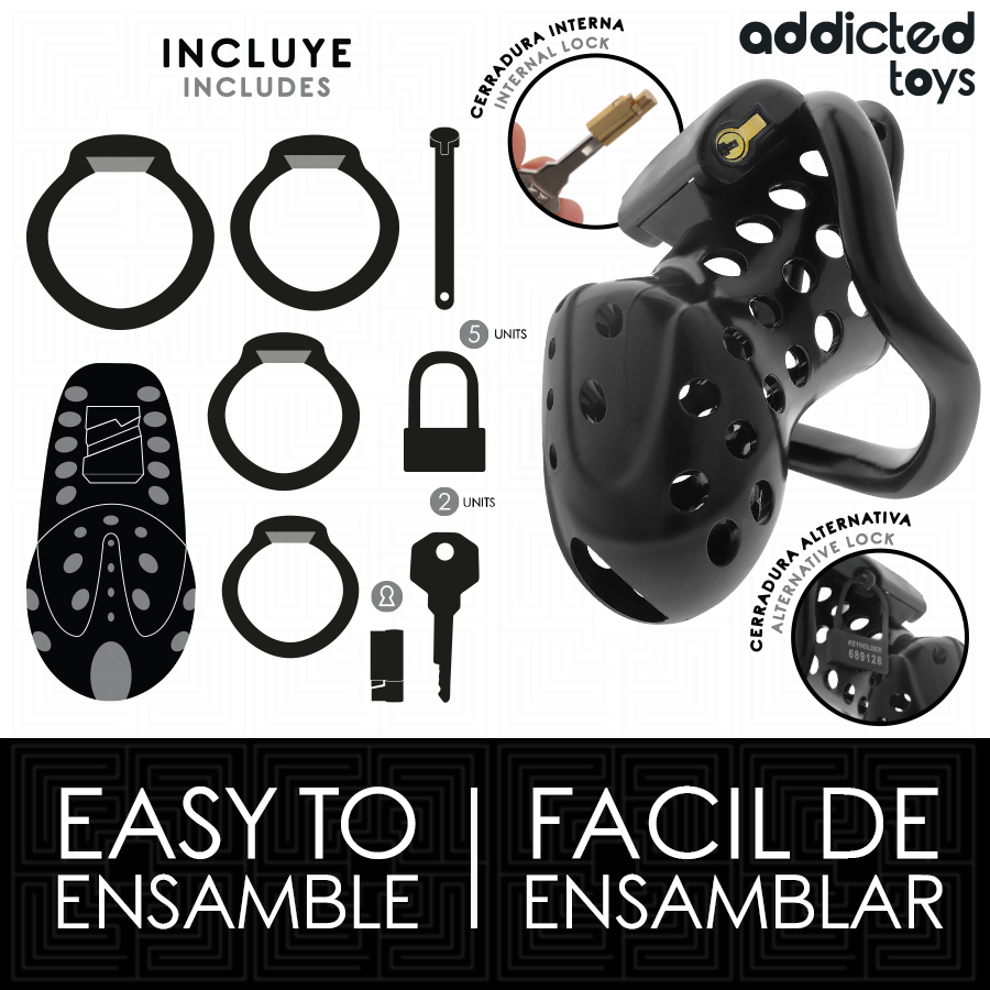 ADDICTED TOYS LOCKED - KEDJAD HÅL PENISBUR 10,5 CM