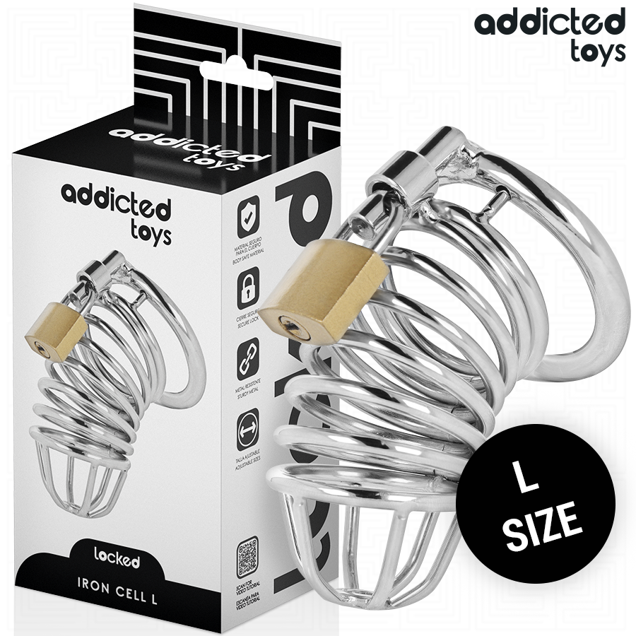 ADDICTED TOYS LOCKED - Järncells metall penisbur 5 cm storlek L