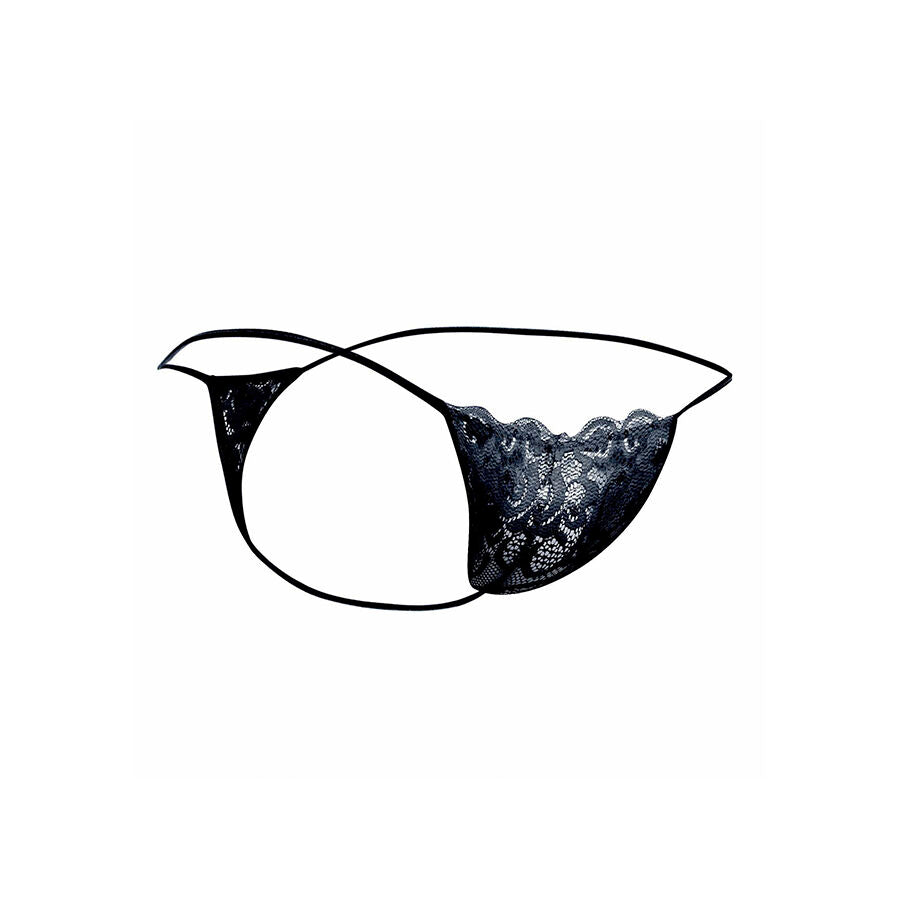 MOB - Svart spetsstring storlek S/M