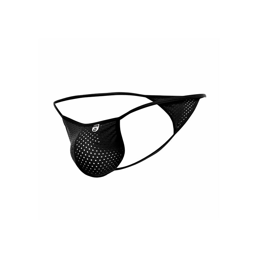 MOB - SVART MICROFIBER V-STRING STORLEK L/XL