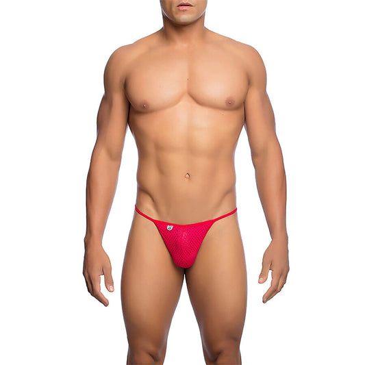 MOB - RÖD MICROFIBER V-STRING STORLEK S/M