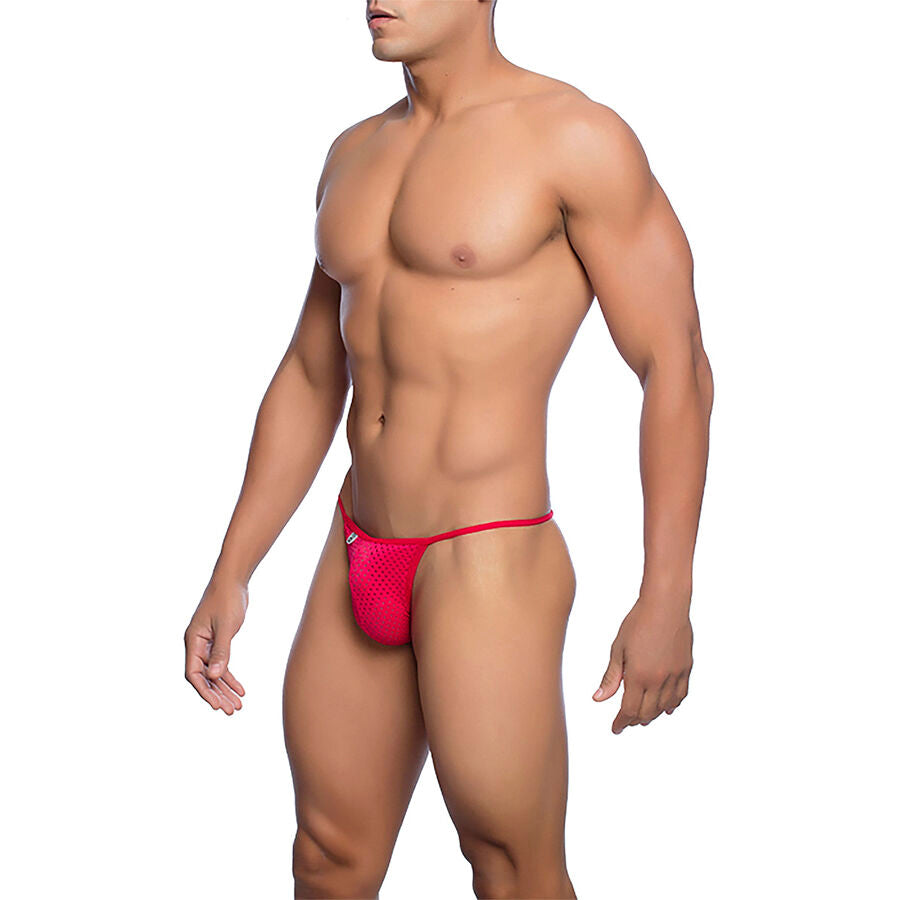 MOB - RÖD MICROFIBER V-STRING STORLEK S/M