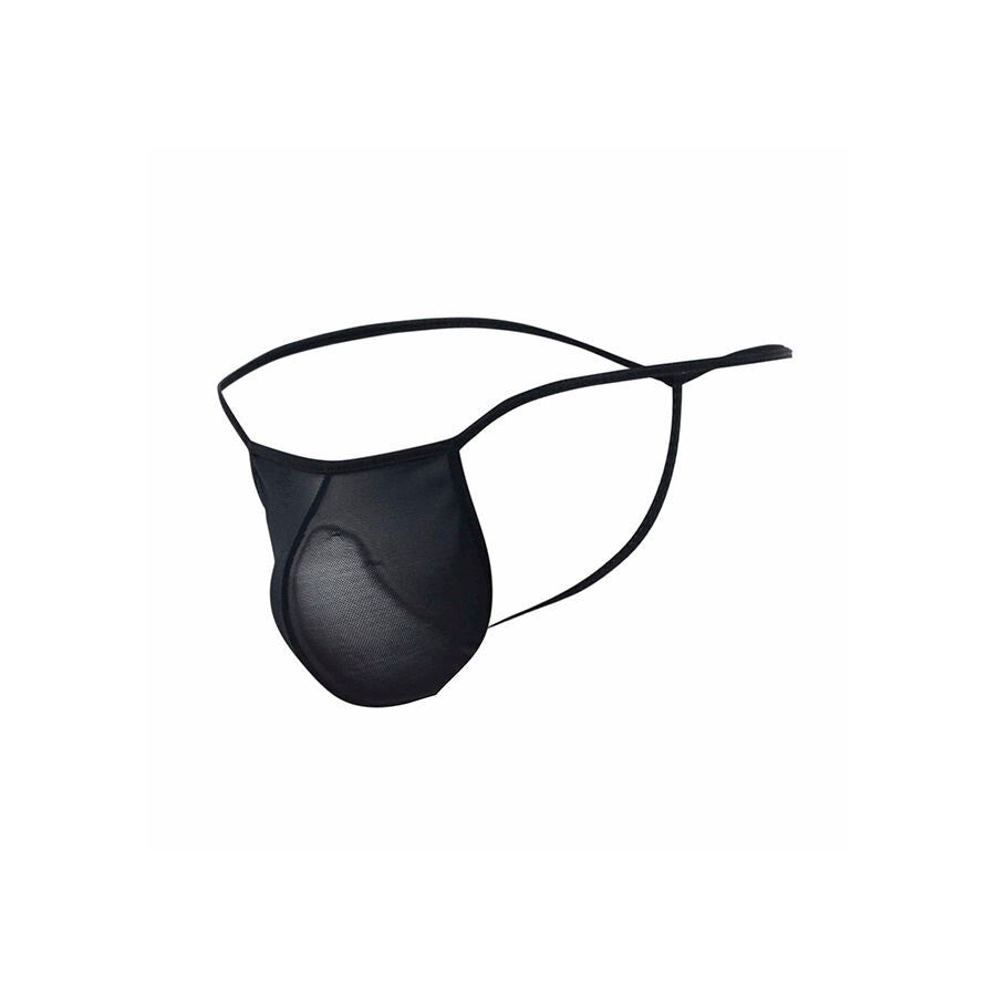 MOB - TRANSPARENT T-SHAPED THONG SVART STORLEK S/M