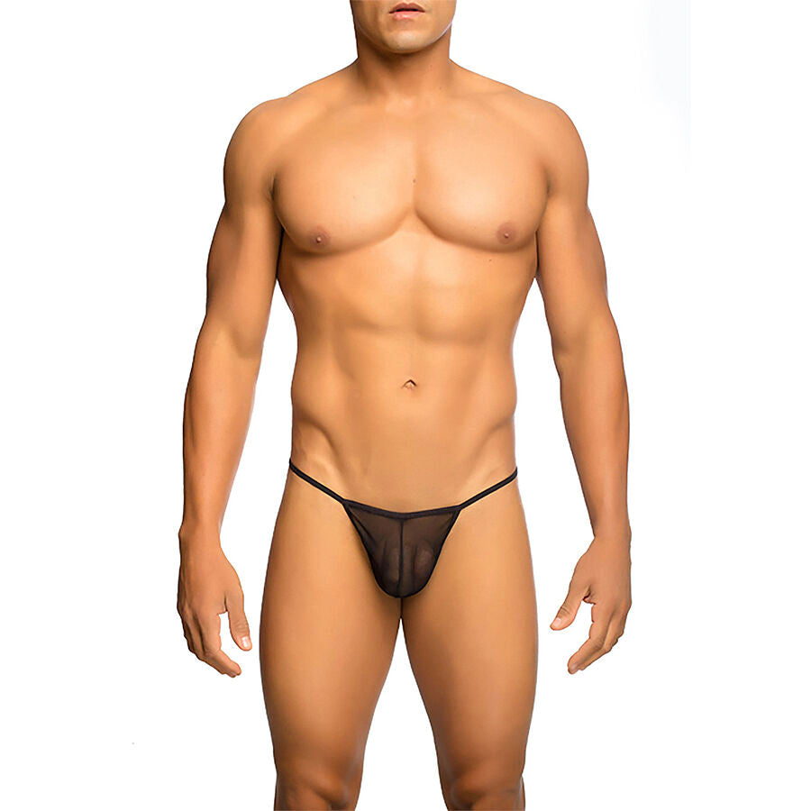 MOB - TRANSPARENT T-SHAPED THONG SVART STORLEK S/M
