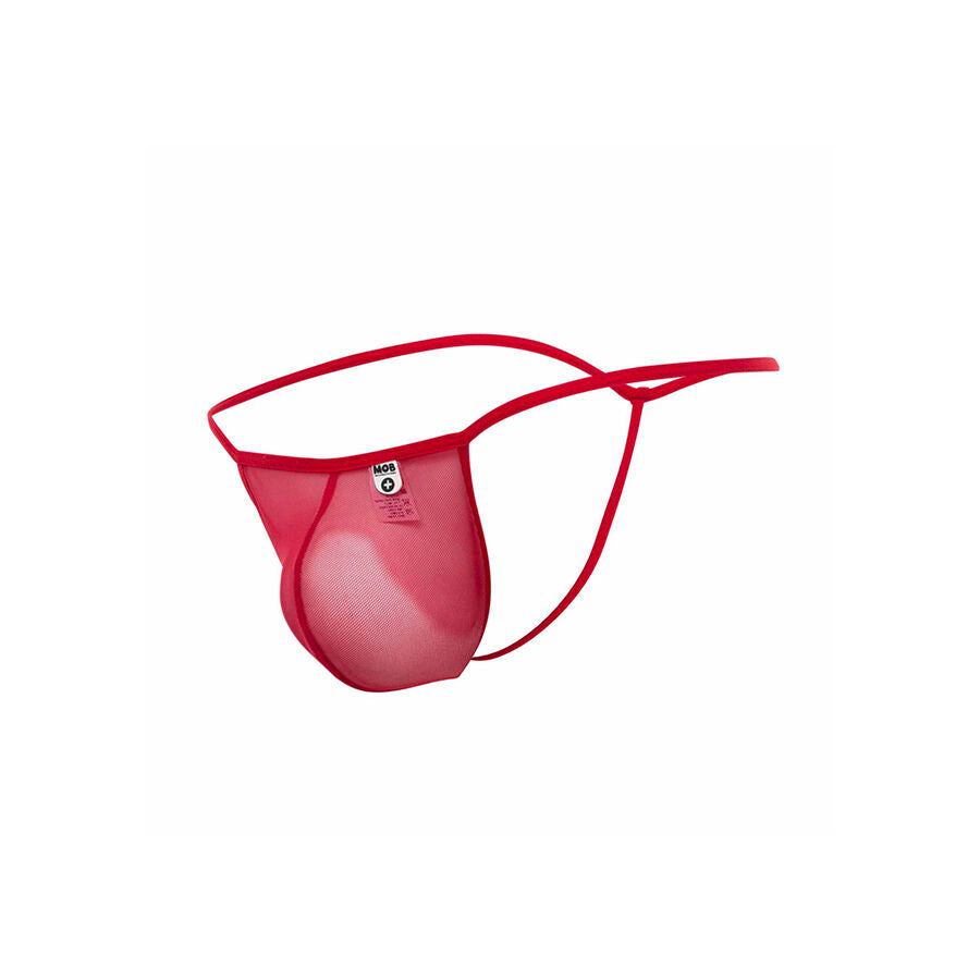 MOB - RÖD T-SHAPED TRANSPARENT THONG STORLEK S/M