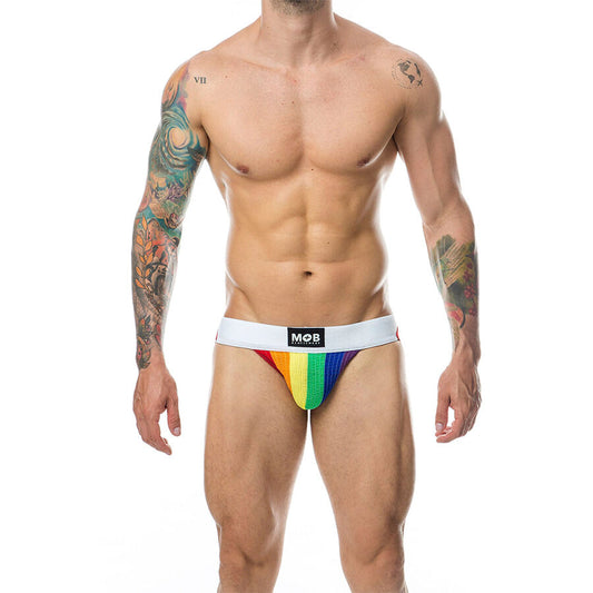 MOB - CLASSIC JOCK STRIPE RAINBOW STORLEK L