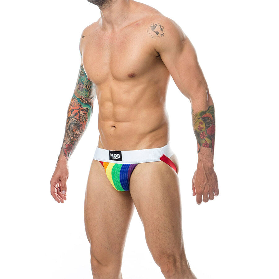 MOB - CLASSIC JOCK STRIPE RAINBOW STORLEK L