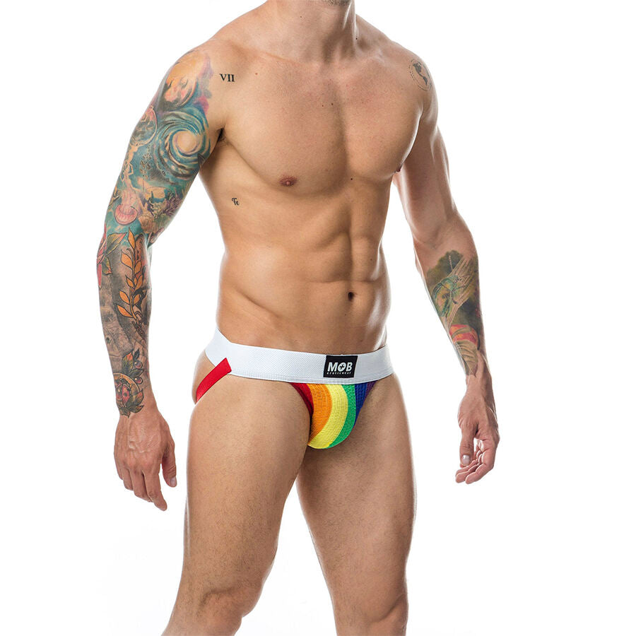 MOB - CLASSIC JOCK STRIPE RAINBOW STORLEK L