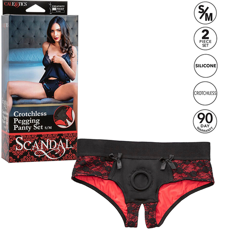 CALEXOTICS - SCANDAL SET AV CROTCHLESS TRUSOR MED DILDO STORLEK S/M
