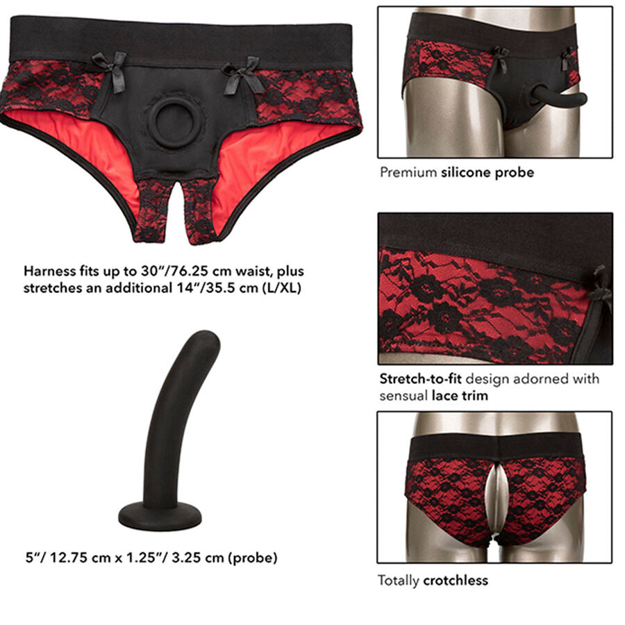 Crotchless underkläder med dildo från CalExotics