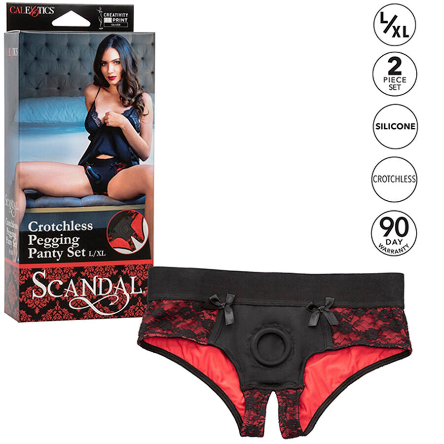 Crotchless underkläder med dildo från CalExotics
