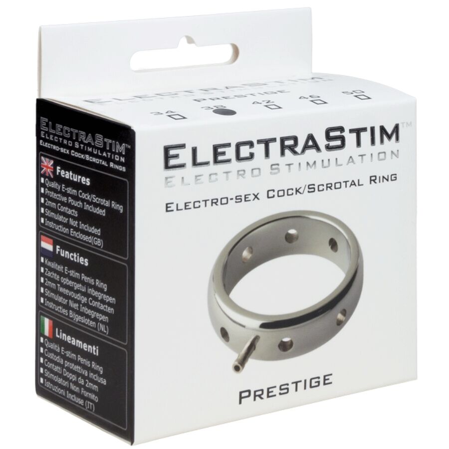 ELECTRASTIM - PRESTIGE ELEKTROMAGNETISK METALL PENISRING 46 MM