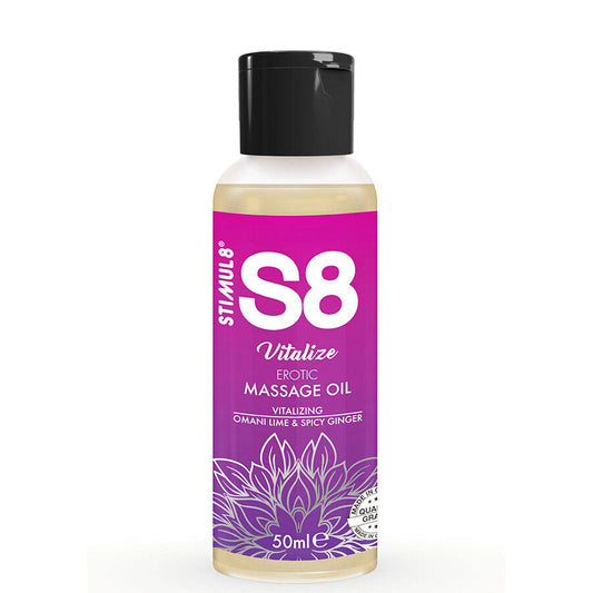 STIMUL8 S8 VITALIZE erotisk massageolja lime 50 ml