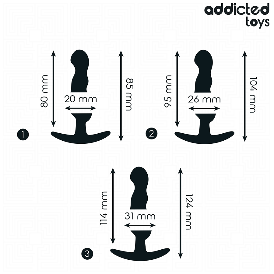 ADDICTED TOYS - Set med 3 analpluggar i silikon modell 1