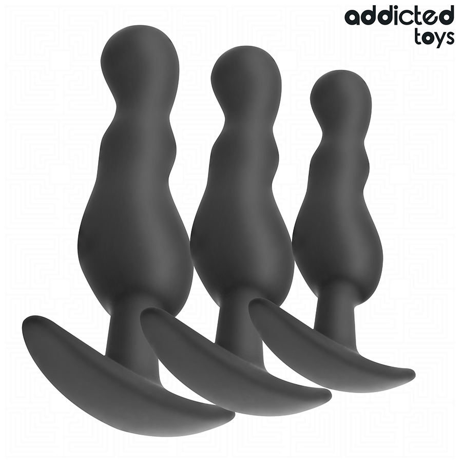 ADDICTED TOYS - Set med 3 analpluggar i silikon modell 1