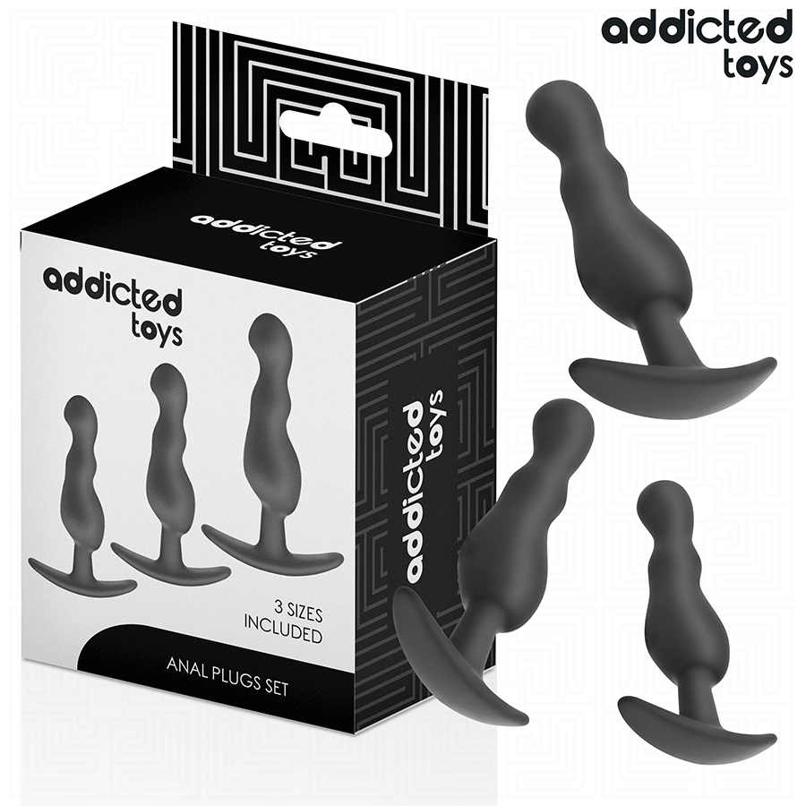 ADDICTED TOYS - Set med 3 analpluggar i silikon modell 1