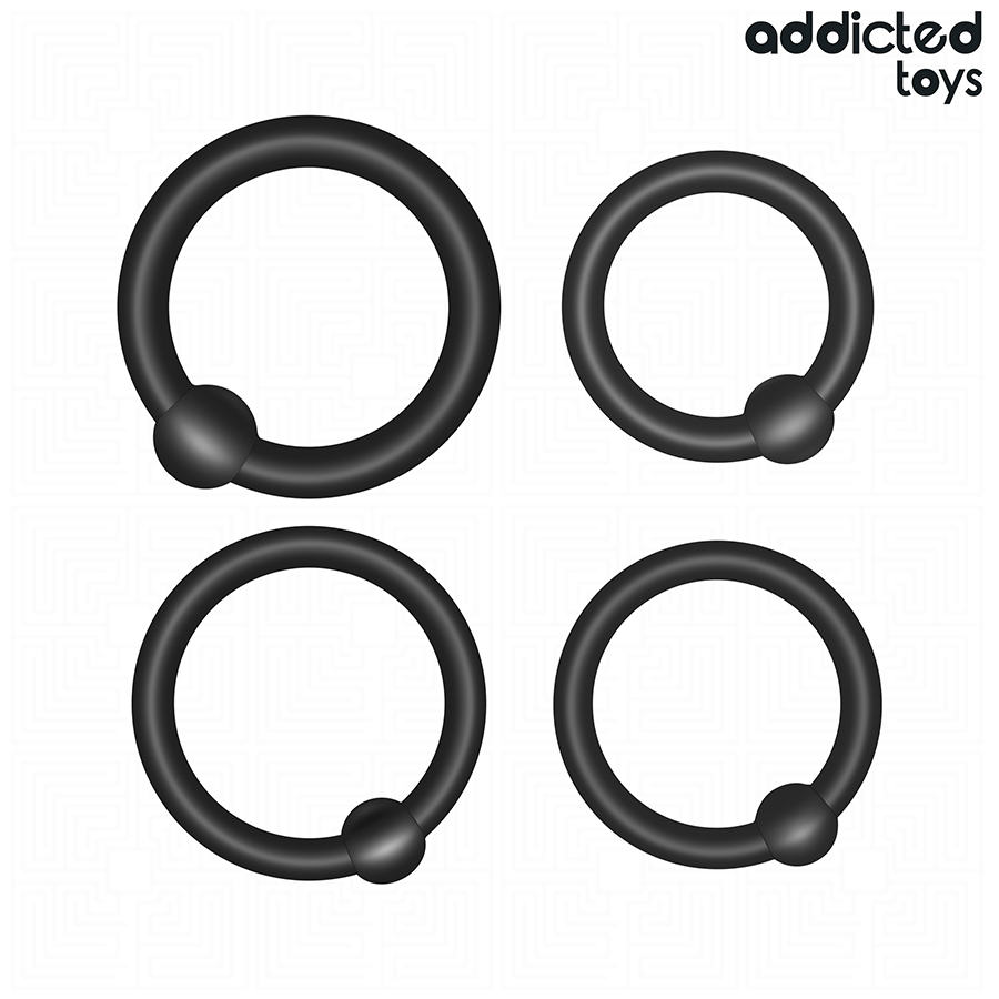 Set av tryckringar i silikon från Addicted Toys