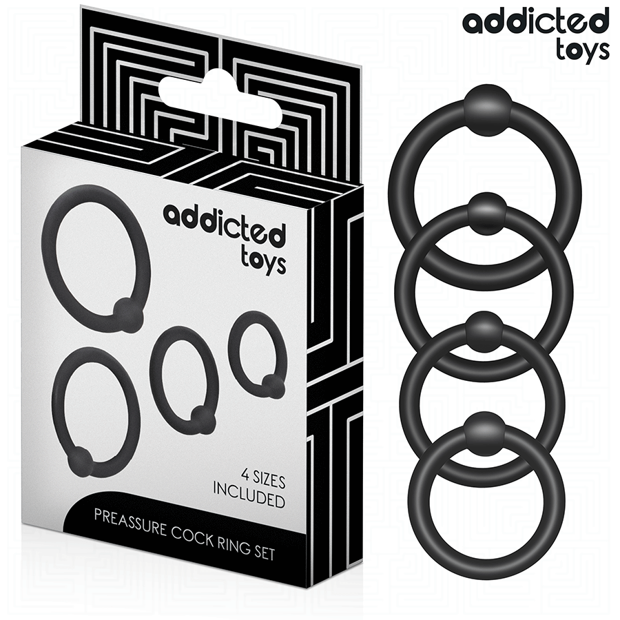 Set av tryckringar i silikon från Addicted Toys