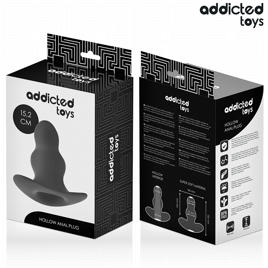 Addicted Toys hallow anal plug i silikon, storlek XXL 15.2 cm
