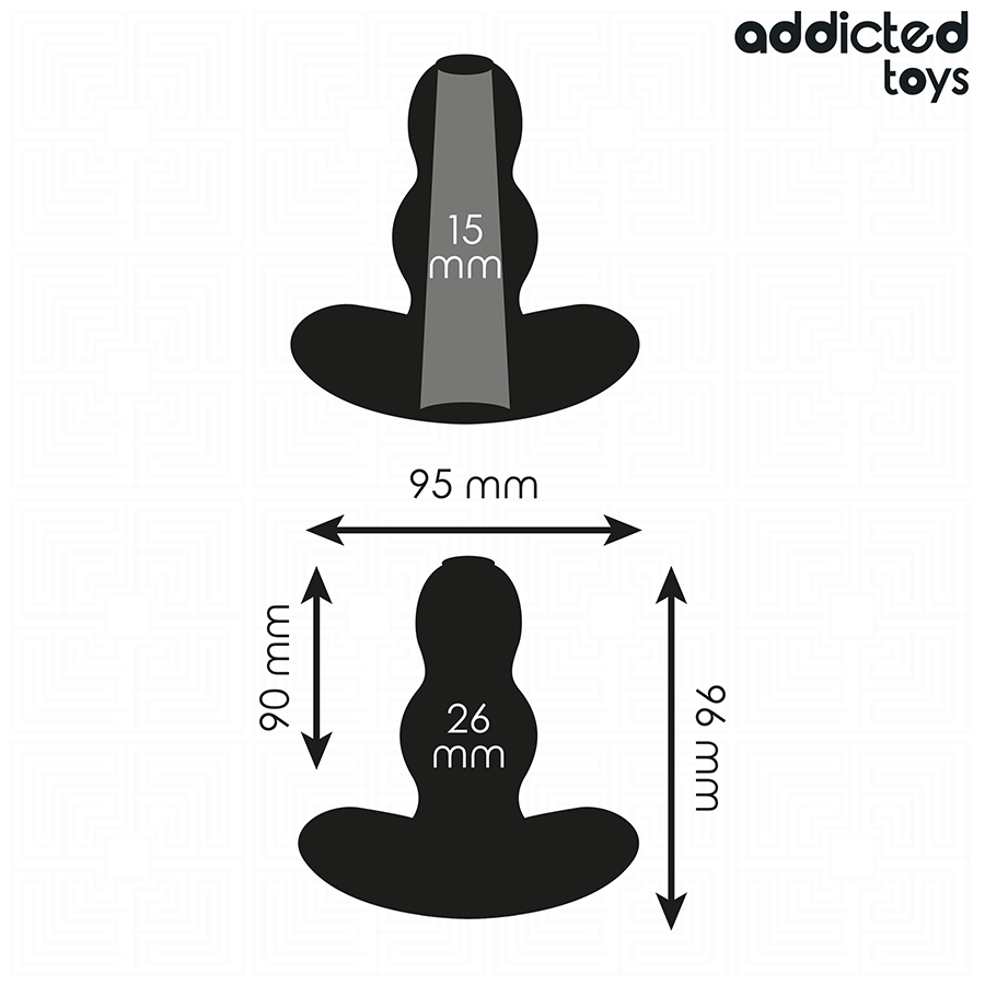 Addicted Toys hallow anal plug i silikon, 9.6 cm