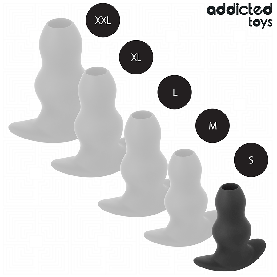 Addicted Toys hallow anal plug i silikon, storlek S 7.3 cm