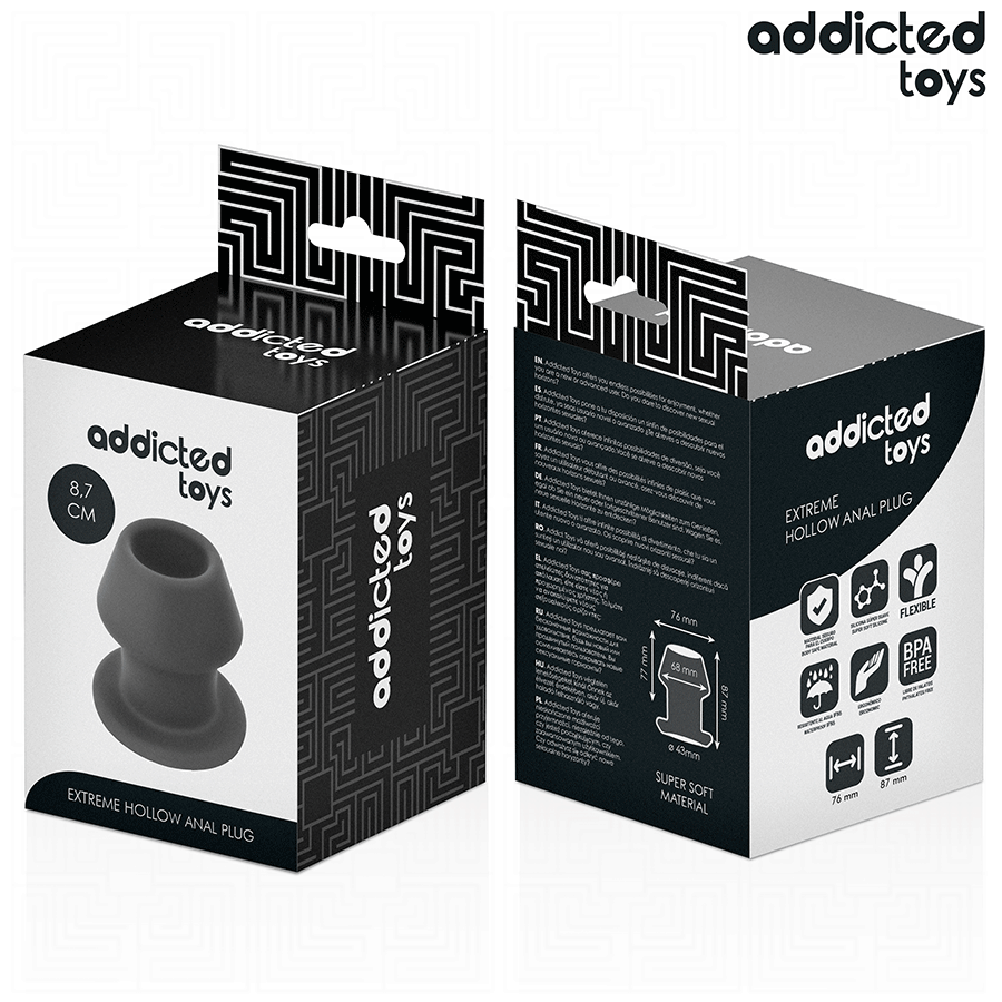 Addicted Toys Extreme Hollow Anal Plug i silikon, storlek M